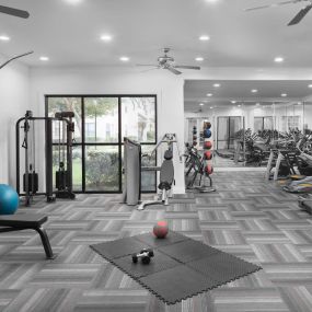 Fitness center cardio and free weights