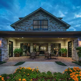 Resident patio with wifi and water features