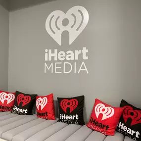 A look inside the reception area at iHeartMedia Cincinnati