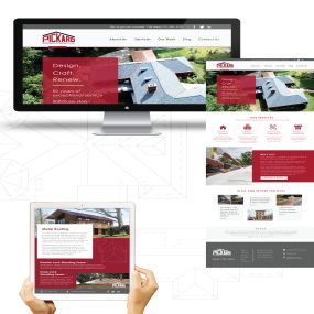 Web design mock ups for residential and commercial roofing contractor