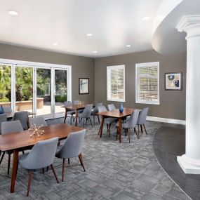 Camden Landmark Apartments Ontario CA Resident Clubhouse with Dining and Seating Areas