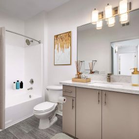 Luxurious bathroom at Camden Landmark Apartments in Ontario CA