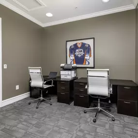 Camden landmark apartments ontario ca community workspace with wireless printer