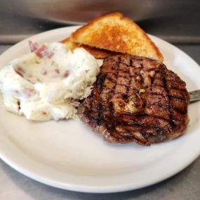 Steak and mashed potatoes, what more could you ask for? Find our our DAILY food specials by stopping by or giving us a call!