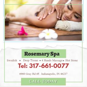 Whether it’s stress, physical recovery, or a long day at work, Rosemary Spa has helped 
many clients relax in the comfort of our quiet & comfortable rooms with calming music.