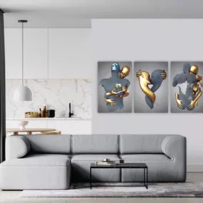 Tempered Glass Art - Silver/Gold Pose Wall Art Decor