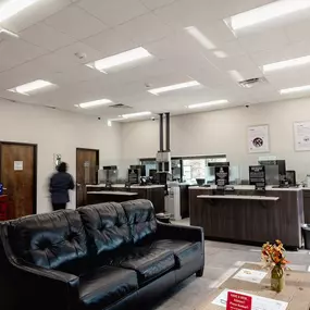 Interior lobby of federal credit union