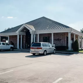 Exterior front entrance of credit union in Friendswood