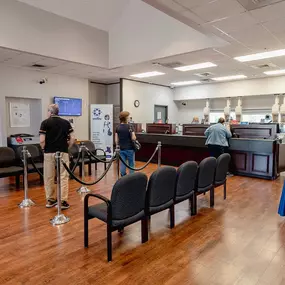 Interior of Wellby federal credit union with seating