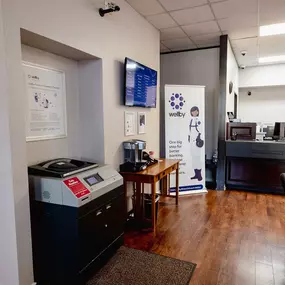 Inside the lobby of a credit union in Friendswood