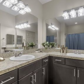 Bathroom with double sink vanity