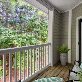 Balcony overlooking woods