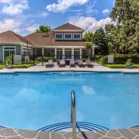 Pool with outdoor dining and seating