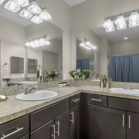 Bathroom with double sink vanity