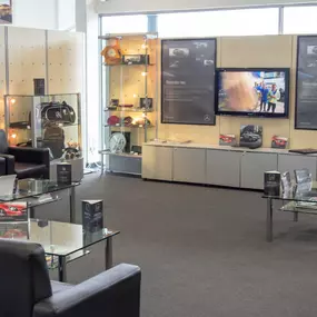 Waiting area inside the Mercedes-Benz Giffnock showroom