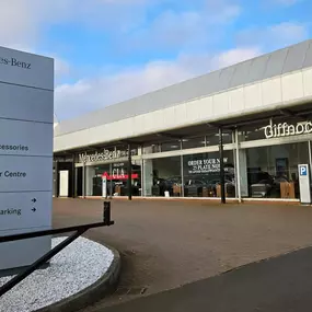 Stratstone Mercedes-Benz of Giffnock Dealership Exterior Front with Signage