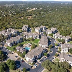 Aerial view of Camden Cedar Hills on Slaughter Lane