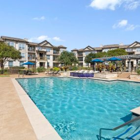 Resort-style, spacious pool at Camden Cedar Hills apartments in Austin, TX