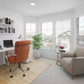 Flexible floor plan with space to set up a home office or study spot