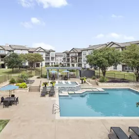 Resort-style pool and spacious sundeck at Camden Cedar Hills apartments in Austin, TX