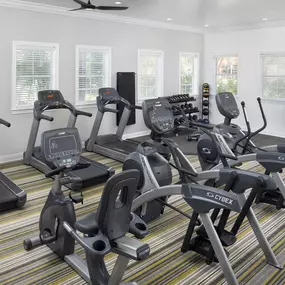 24-hour fitness center at Camden Visconti apartments in Tampa, FL