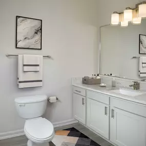 Bathroom with quartz countertops