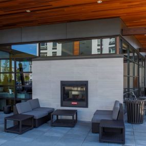 Outdoor Lounge with Fireplace