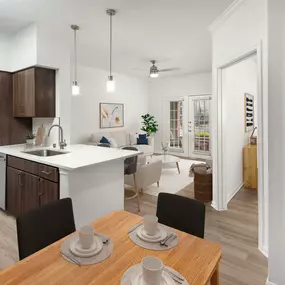 Open concept floor plan at Camden Vanderbilt Apartments in Houston, Texas