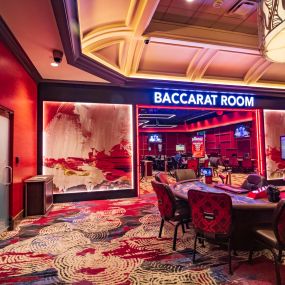 Baccarat and BlackJack table games at Hollywood Casino at Greektown