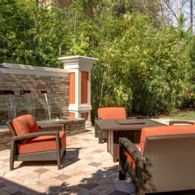 Zen Garden with Fireside Seating at The Amalfi luxury apartments in Clearwater, FL
