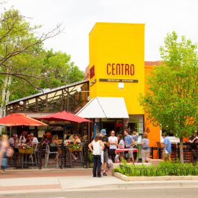 Patio in the heart of Boulder on Pearl Street Mall