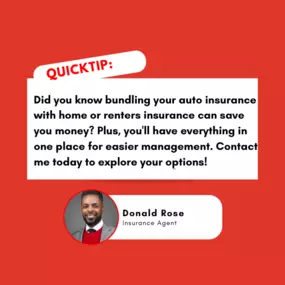 ???? Did you know bundling your auto insurance with home or renters insurance can save you money? Plus, you'll have everything in one place for easier management. Contact me today to explore your options! #AutoInsuranceTips #BundleAndSave