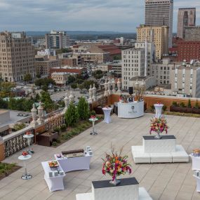 Elevated view of the Brown Hotel rooftop