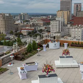 Elevated view of the Brown Hotel rooftop