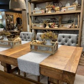 Stop in and get inspired by our collection of new, reclaimed, repurposed, and handcrafted furniture and home decor.
