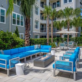 Outdoor Fireside Lounge at Waverly Terrace luxury apartments in Temple Terrace, FL