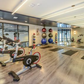 Yoga and Spin Studio at Aurora Luxury Apartments in Downtown, Tampa FL