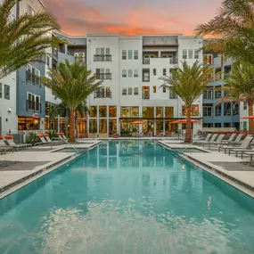 Resort-Style Pool at Aurora Luxury Apartments in Downtown, Tampa FL