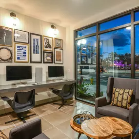 Business Center at Aurora Luxury Apartments in Downtown, Tampa FL