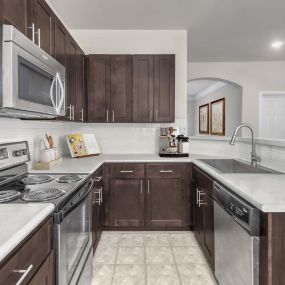 Townhome kichen with stainless steel appliances