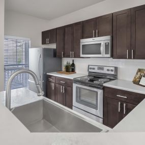 Kichen with stainless steel appliances