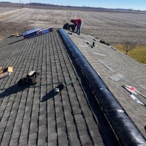 Choosing the right type of venting for your roof can make or break the longevity of your roofing system and also cost you significantly more in your heating and cooling bills. Ridge vent is being installed on this roof to ensure this roofing system is top notch.
