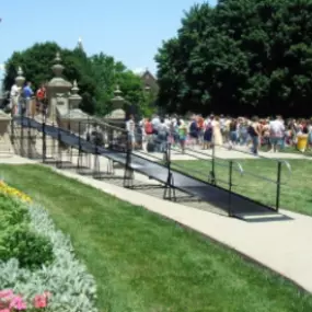 For commercial use an Amramp ramp acts as stage on the steps of the Michigan State Capitol Building in Lansing.