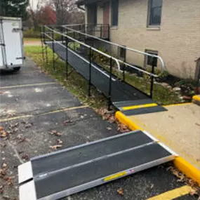 This election location in Irving Township, MI got a visit from Amramp of MI. Our MI team did an awesome job installing these two ramps.