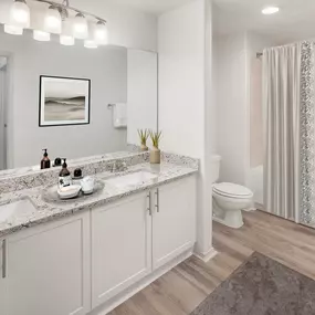 Bathroom with double sink vanity