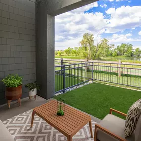 Private fenced in yard at Camden Lakeway Apartments in Lakewood, CO