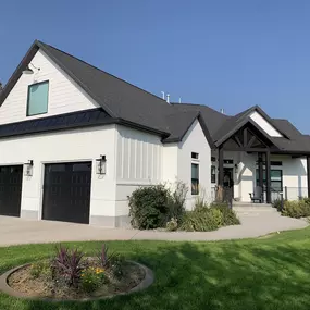 large home after stone installation