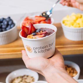 Great way to cater is with a Protein Bar & Kitchen do-it-yourself acai bowl bar