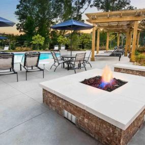 Seated area by the pool