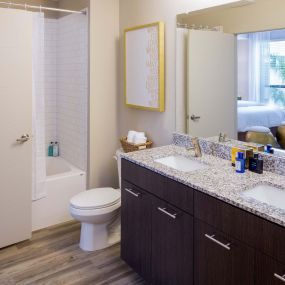 Bathroom with double sink vanity